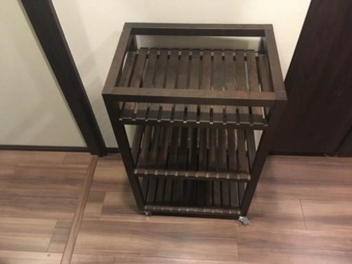 IKEA キャリー付き　木製　ラック　棚　収納
