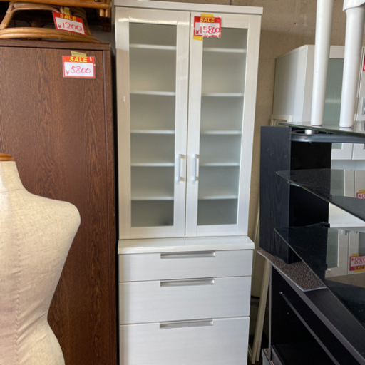 食器棚❗️キッチン収納❗️美品❗️オシャレなホワイト色✨