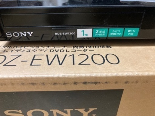 SONY BDZ-EW1200 ブルーレイディスク　DVDレコーダー　