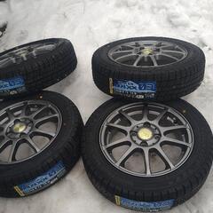 2021年製ダンロップスタッドレスWM03 155/65R143 3本新品未使用1本200キロ程使用　中古アルミバランス調整済　すぐ履けます！軽自動車全般