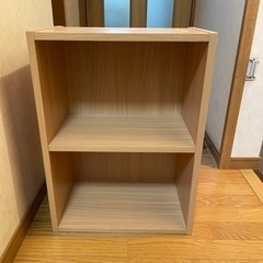 2段カラーボックス　茶色