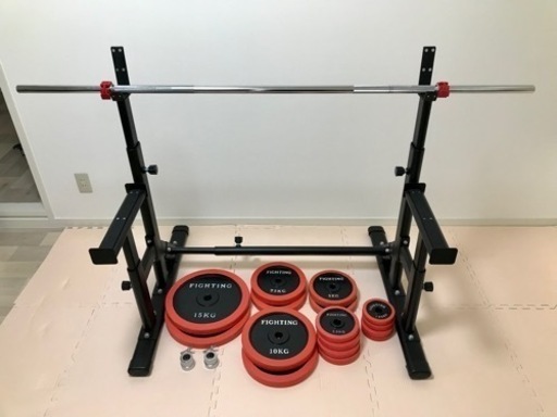 バーベル100kgセット＋ベンチプレスラック