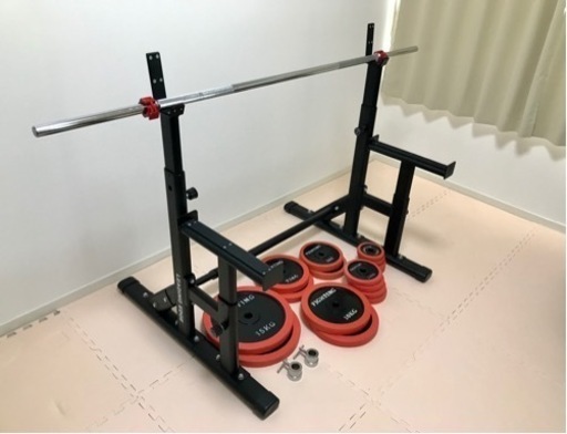バーベル100kgセット＋ベンチプレスラック
