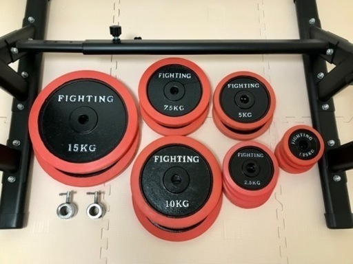 バーベル100kgセット＋ベンチプレスラック