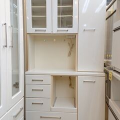 みーる 白いレンジボード キッチンボード 食器棚 幅102cm レンジ台 みーる 白いレンジボード キッチンボード 食器棚 幅102cm レンジ台 みーる