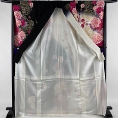 振袖 美品 名品 牡丹 蝶 刺繍 金彩 クリーム 袷の画像