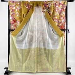 振袖 美品 名品 かわいい 桜 手毬 金糸 金彩 黄土色 袷の画像