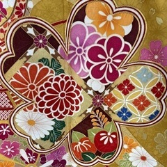 振袖 美品 名品 かわいい 桜 手毬 金糸 金彩 黄土色 袷の画像