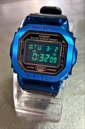 G-SHOCK DW5600 カスタム　ブルーステンレス