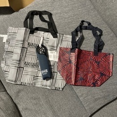 IKEA ショッピングバック　エコバッグ　マイバッグ２種類　マイ...