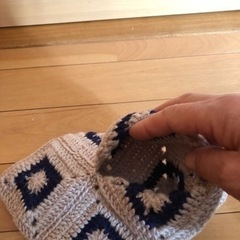 値下げ、手編みの靴下カバー2組の画像