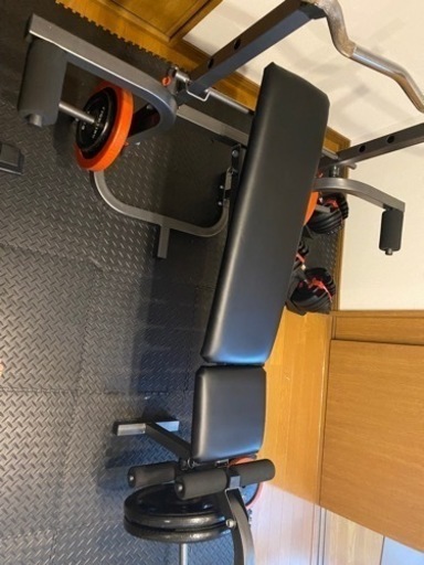 超お得　多機能ベンチプレス台　55キロプレート付き