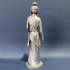 人間国宝 高村光雲 原型 銀製観音像 桐箱付 銀900/銘刻印あり 全高38cm/2.7kg 聖観音菩薩 仏像 A1AZ0308の画像