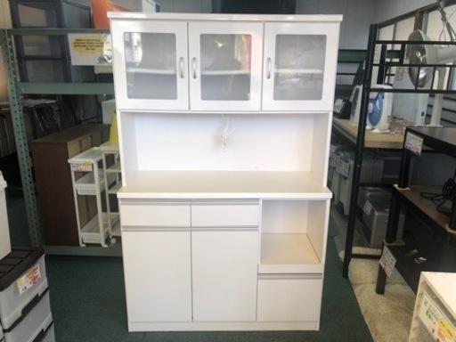 【リサイクルサービス八光　田上店　配達・設置OK】ホワイト　大型食器棚