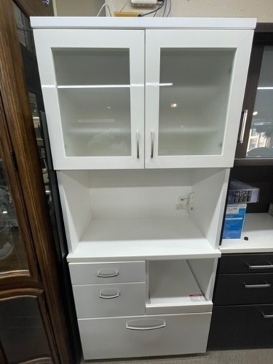 白　食器棚　　W79×D49×H180㎝　　中古品