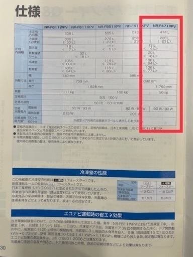 【冷蔵庫】474L パナソニック NR-F471XPV ナノイー 2015年製　黒・オニキスミラー