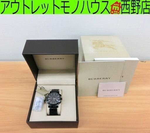 BURBERRY 腕時計 メンズ クロノグラフ バーバリー HERITAGE ヘリテージ ブラック BU1373 ジャンク品扱い 札幌 西野店