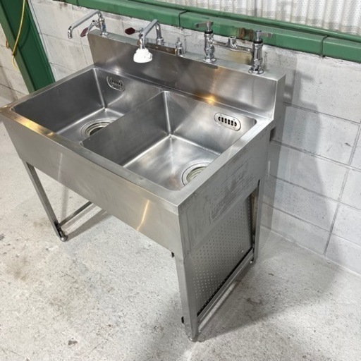 ２槽シンク　中古　業務用　ステンレス