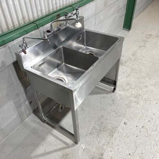 ２槽シンク　中古　業務用　ステンレス