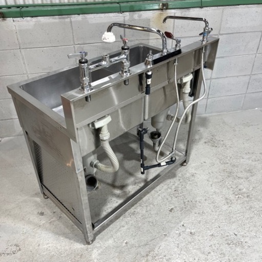 ２槽シンク　中古　業務用　ステンレス