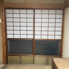 ④古民家 ガラスと障子の戸 ガラス戸 ふすま 襖 障子戸 扉 窓...
