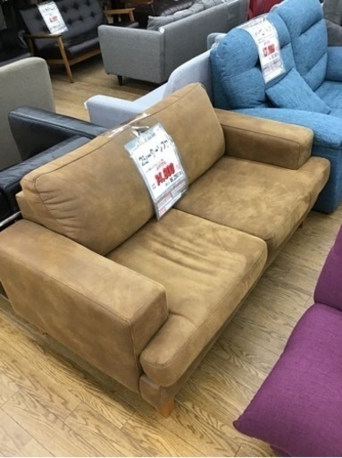 KM-34【ご来店頂ける方限定】2シーターソファ　ブラウン