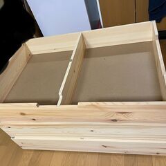 無印良品 木製ベッド用下収納ボックス仕切り付き / ３つ