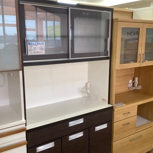 河口家具製作所 2枚スライド扉レンジボード【トレファク 川越店】