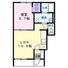 【１階　ペット可、ネット無料、築浅物件】境港市夕日丘　閑静な住宅地　１LDK - 境港市