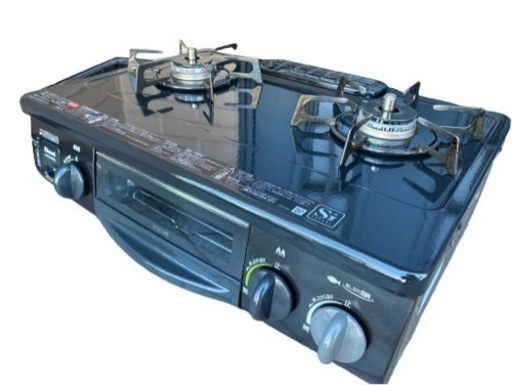 2014年製 Rinnai リンナイ RT31NHS-L  ガスコンロ LPガス専用 左強火力 ブラック(0109k)