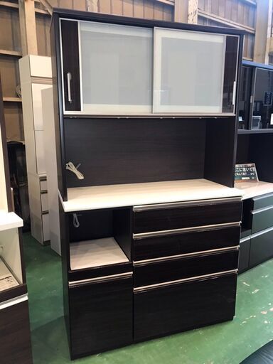 【愛品館八千代店】ニトリ　スライド扉キッチンボード　ポスティア140DBR