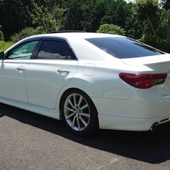 【美車】トヨタ 平成21年式 GRX130前期 マークＸ 250G Sパッケージ リラックスセレクション 純正OP18インチアルミホイール 純正サンルーフ フルエアロ 新品純正ヘッドライトユニット 車高調ほかの画像