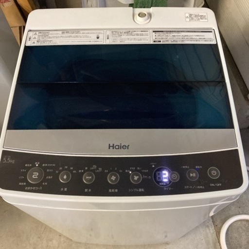 美品　ハイアール 5.5kg 全自動洗濯機　ホワイトHaier JW-C55A-W