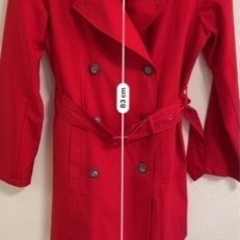 【取り引き決まりました】※美品　赤トレンチコート の画像