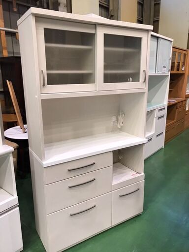 【愛品館八千代店】ニトリ　スライド扉キッチンボード　コパン100　白②【愛八KT】
