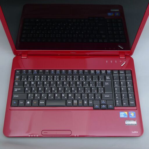 即使用可 レッド 赤 ノートパソコン 15.6型 NEC PC-LS550AS6R 中古良品 Core i5 4GB 500G DVDマルチ 無線LAN Wi-Fi Windows10 Office