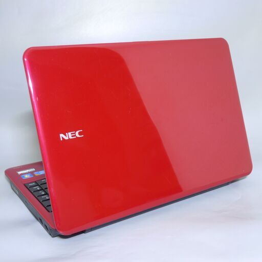 即使用可 レッド 赤 ノートパソコン 15.6型 NEC PC-LS550AS6R 中古良品 Core i5 4GB 500G DVDマルチ 無線LAN Wi-Fi Windows10 Office