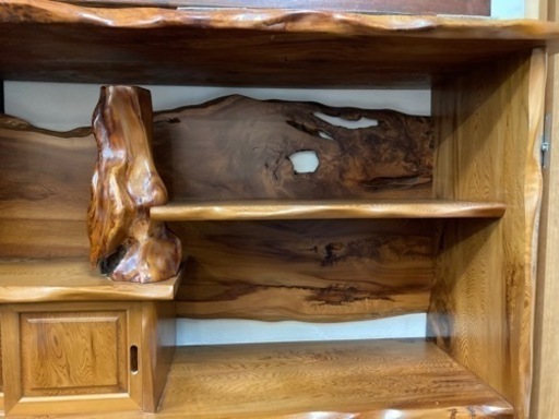 リユースショップBYREUSE配達・設置OK】屋久杉 和風飾り棚