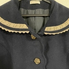美品 axes femme セーラー襟ロングコート Lサイズ ネイビー 紺の画像