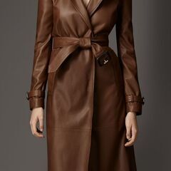 本羊革 ジャケット レザーコート ロングトレンチコート Sheep Leather Long Jacket Trench Coat--------