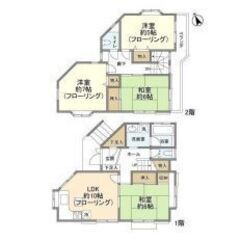 市川真間駅　須和田2　4LDK駐車場付戸建賃貸貸家　L字型ｼｽﾃ...