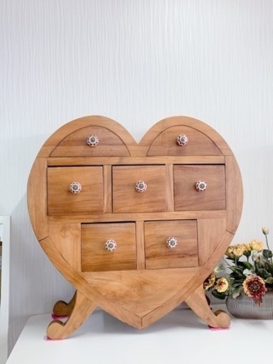 ハート型　小物入れ　チェスト　熊本リサイクルショップen