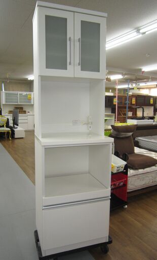 R059 NITORI ニトリ スリム レンジボード クリスナ 幅59cm ホワイト エナメル 美品