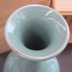 高麗青磁 花瓶 白光窯 恩峰 姜顯求作 鶴雲 共箱 札幌市の画像