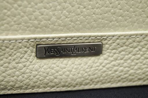 使用頻度少なめ Yves Saint Laurent ハンドバッグ レザー 本革 アイボリー系 イヴサンローラン YSL 札幌市 清田区 平岡 人気モデル 人気アイテム 検品済み 配送スピード早い 靴/バッグ