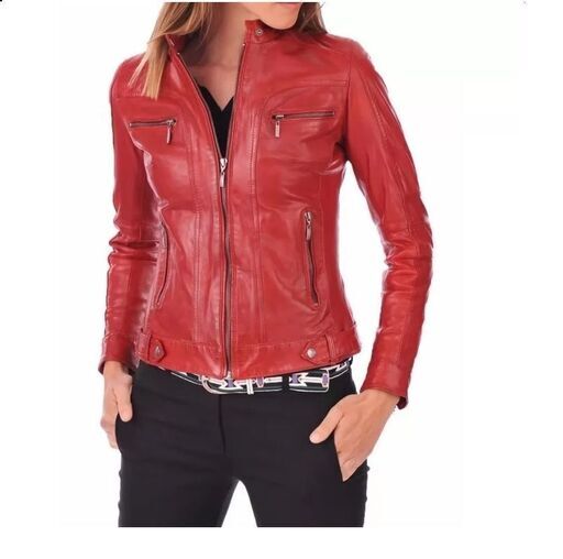 本羊革 ライダーバイカージャケットレザーコート赤 Sheep Leather Rider Jacket Red/////....