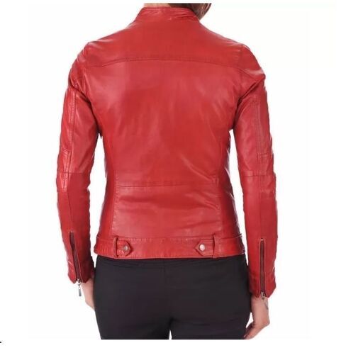 本羊革 ライダーバイカージャケットレザーコート赤 Sheep Leather Rider Jacket Red/////....