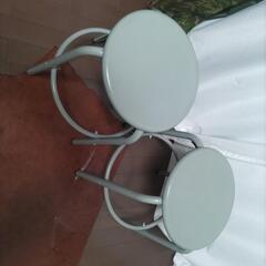 パイプスツール　２脚　ブルー・グレーの画像