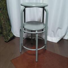 パイプスツール　２脚　ブルー・グレーの画像