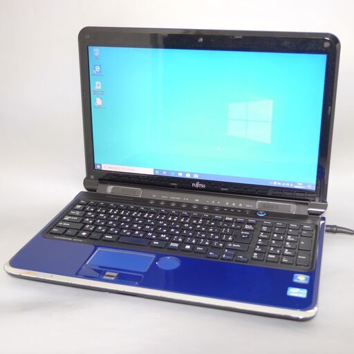 新品SSD ブルー 青色 ノートパソコン 中古美品 15.6型 富士通 AH77/D 第2世代 Core i7 4コア 8GB Blu-ray 無線 カメラ Win10 Office